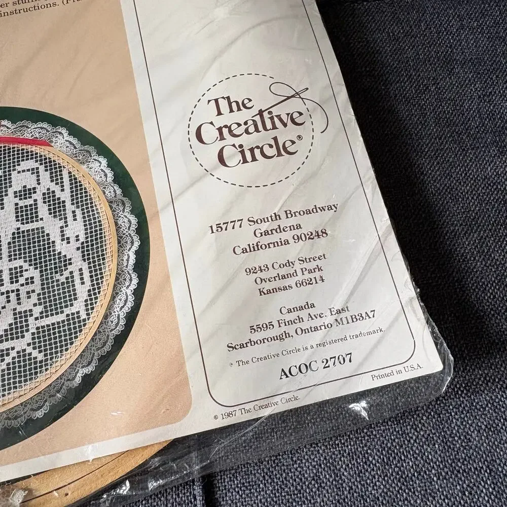 Holy Family Vintage Lace Net Darning Kit by The Creative Circle - 1987 Nativity